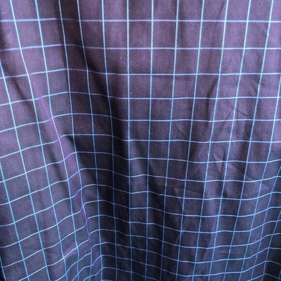 Men's Thomas Dean Purple & Blue Check Button Down Shirt - Picture 7 of 9